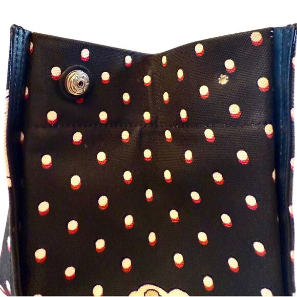 Loewe Paula's Ibiza Close to Paradise Black Polka Dot Canvas Leather Tote Bag - Picture 8 of 16